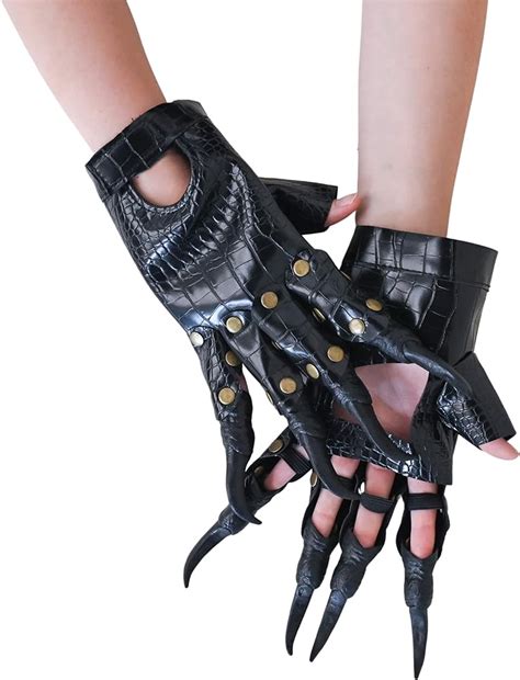 cosplay claw gloves|black gloves with claws.